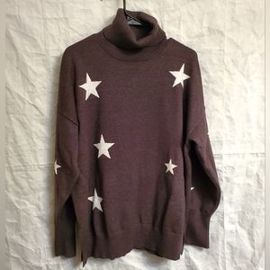 Charcoal Gray and White Stars Sweater.  NEW with Tags 2XL